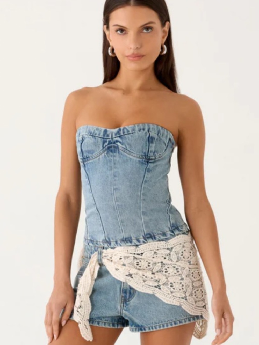 Peppermayo Denim Top Strapless Bustier - Picture 4 of 11